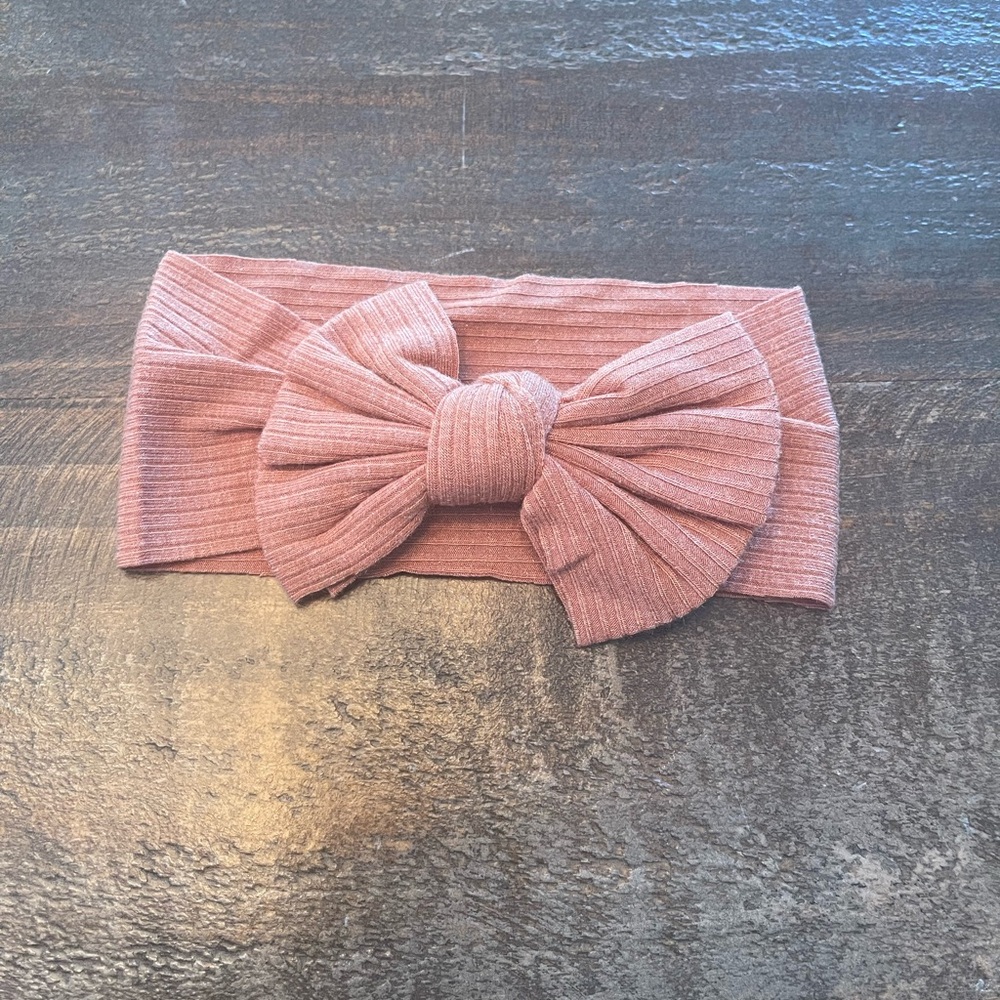 Hair Bow Headband with Ribbed Texture